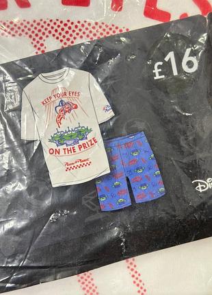 Піжамний комплект чоловічий george disney pizza planet шорти+футболка xs
