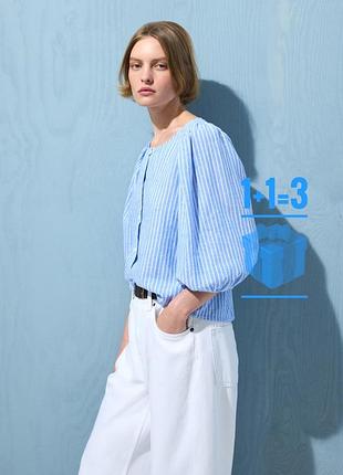 🥰 льняна блуза у смужку h&m