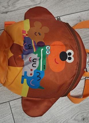 Дитячий рюкзак george hey duggee з ремінцем-повідцем помаранчево-коричневий