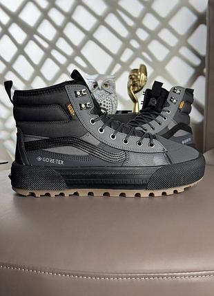 Мужские кроссовки vans sk8-hi mte-3 fur m grey black