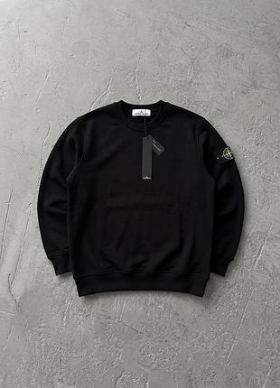 Світшот чоловічий stone island чорний на флісі