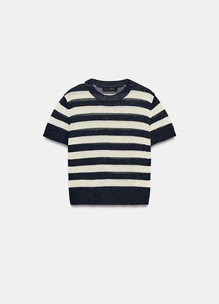 Вязаный топ в полоску от zara