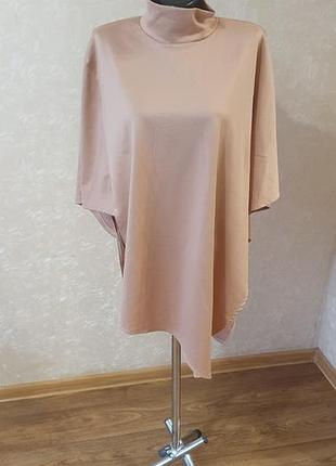 Асиметричне пончо-накидка з високим горлом sewing lab. (розмір l/xl)
