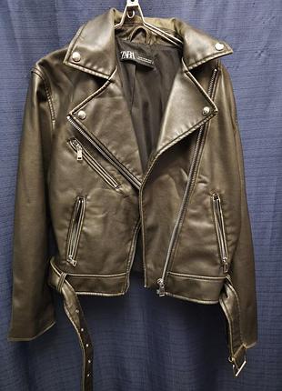 Косуха кожанка кожаная куртка zara