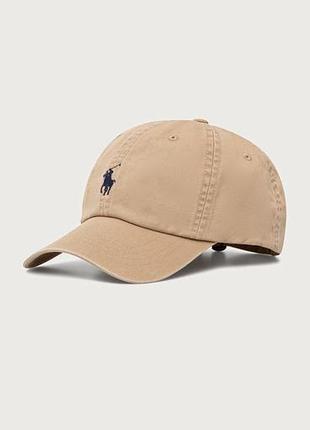 Бейсболка унісекс polo ralph lauren бежева з вигнутим козирком