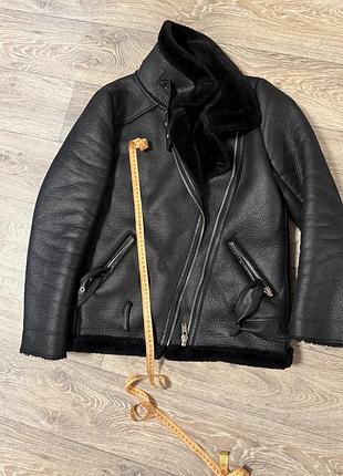 Тепла шкіряна дублянка куртка zara