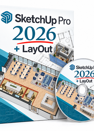Dvd-диск с программой sketchup pro 2026 + layout