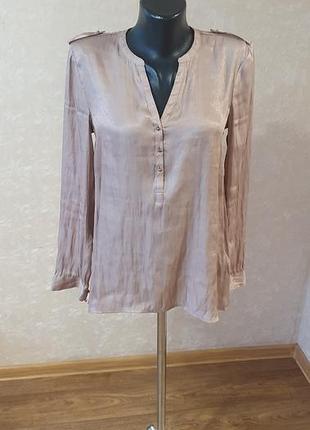 Шовковиста блуза h&m з витонченим блиском та погонами (розмір eur 38 / m)
