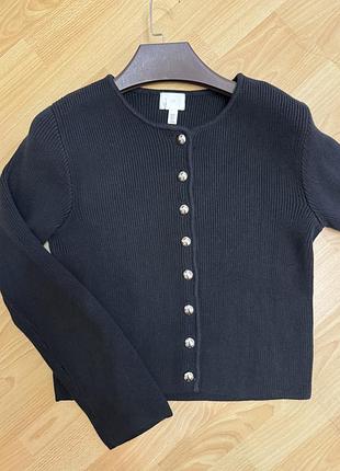 Кардиган жіночий h&m чорний на ґудзиках
