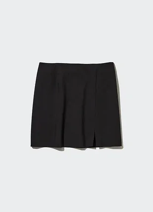 Черная мини юбка с разрезом сбоку от uniqlo