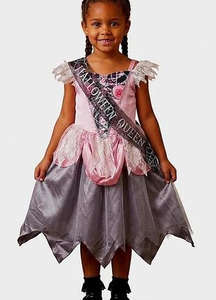 Карнавальне плаття, сукня halloween queen, королева хелловіну із стрічкоюна halloween  george 9-10 років