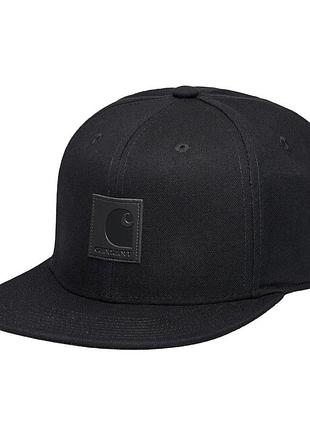 Черная бейсболка-снепбек с плоским козырьком от бренда carhartt wip