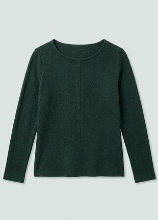 Темно зелений лонсглів джемпер базовий однотонний the swiss label