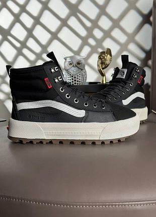 Мужские кроссовки vans sk8-hi mte-3 fur m grey black white