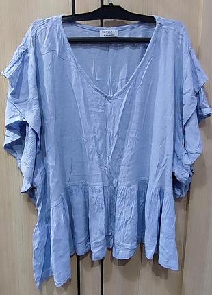 Блуза жіноча cerulean blu блакитна оверсайз 2xl