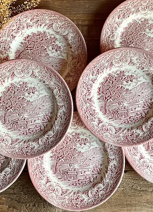 Набор винтажных десертных тарелок от english ironstone tableware (eit), 6 шт, англия