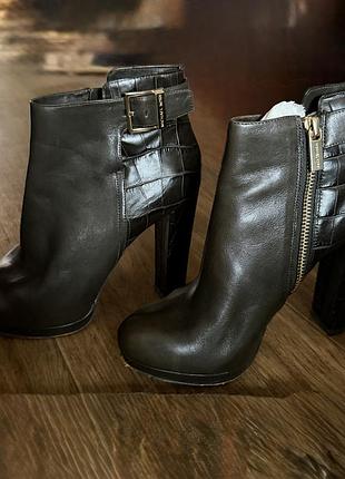 Ботильйони жіночі michael kors темно-зелені, 37 розмір, устілка 24 см, шкіряні