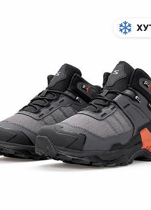 Salomon x ultra 5 black/grey logo gore-tex fur