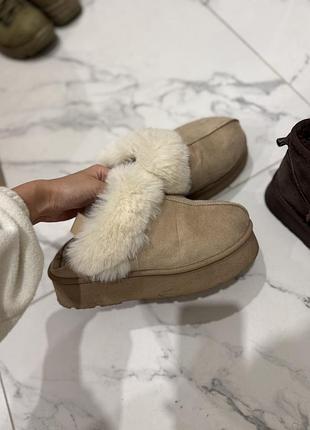 Жіночі замшеві тапочки ugg на платформі