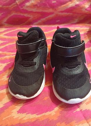 Кросівки дитячі nike чорні з рожевим, розмір 23,5 (13,5 см)