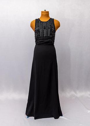 Вечернее платье макси с вышивкой по лифу (а-силуэт) ✂️h&amp;m, made in india 📍размер eur 36, s (детали в описании)