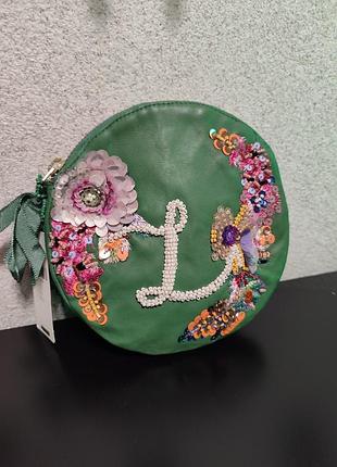 Эксклюзивный кожаный кошелек-клатч anthropologie с монограммой «l»