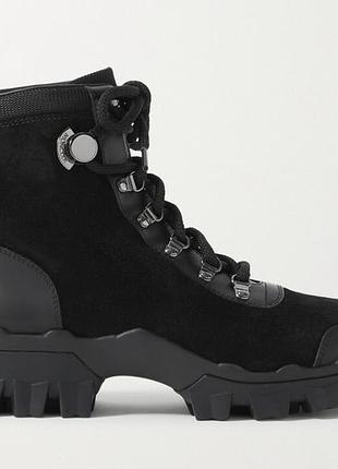 Черевики жіночі moncler демісезонні замшеві чорні