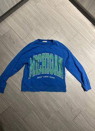 Світшот синій з написом michigan