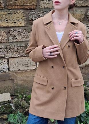 Пальто жіноче hobbs london двобортне camel