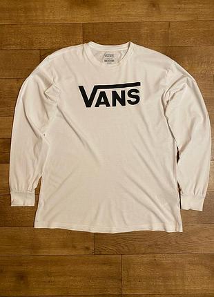 Чоловічий лонгслів vans білого кольору розмір м з 100% бавовни