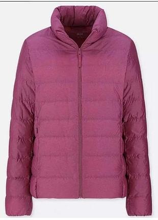 Пуховик жіночий uniqlo ultra light down малиновий короткий