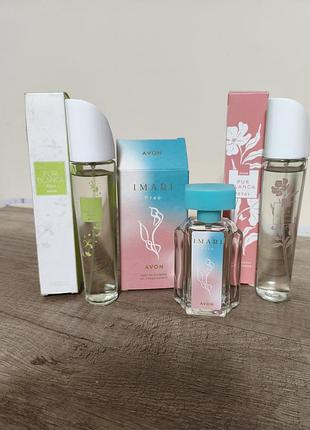 Набір жіночої парфумерії avon: pur blanca hope, imari treo, pur blanca petal