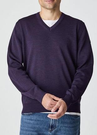 Boss slim fit в наявності вовняний джемпер кольору баклажан