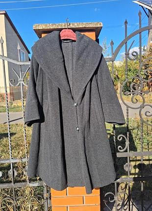 Винтажное пальто yessica, шерсть + кашемир, оверсайз, размер l-xl