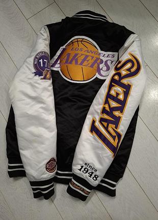 Мужской оригинальный бомбер lakers nba s куртка мужская nike пуховик зимний