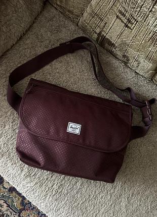 Сумка месенджер herschel supply co. grade/наплічна сумка бордова унісекс