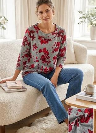 Утеплённая трикотажная блуза топ блузка лонгслив the edinburgh woollen mill швеция