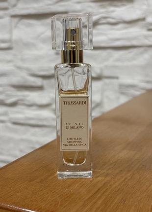 Парфумована вода trussardi le vie di milano limitless shopping via della spiga, мініатюра 15 мл, унісекс