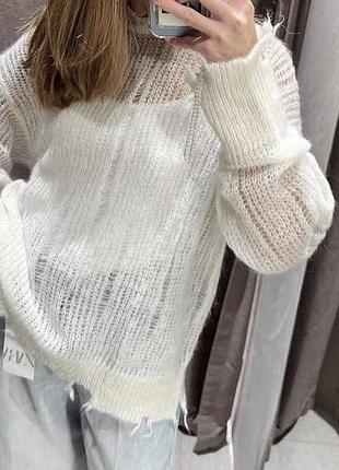 Светр альпака рваний zara