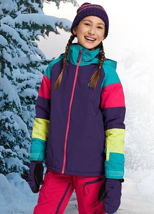 Дитяча, лижна, сноубордична куртка burton girls' hart jacket у кольоровому рішенні parachute purple / rainbow.