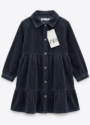 Новое, вельветовое платье от zara нв 12-18 мес
