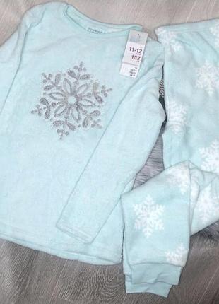 Піжама primark махрова для дівчинки зі сніжинками