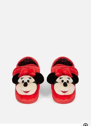 Тапочки для дівчинки disney мінні маус червоні
