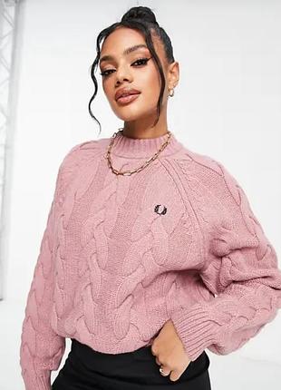 Жіночий вовняний светр fred perry cable knit jumper, xs-s