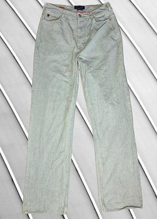 Жіночі джинси scotch&soda xl eu42 uk14 ua48 блакитні широкі вишиті штани денім wide leg з високою посадкою довгі брендові прямого крою