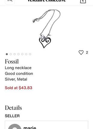 Fossil,цепочка подвески, сталь, маркировка 7