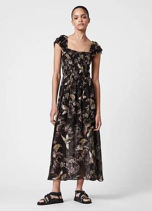 Вискозное миди платье сарафан allsaints mali amare dress
