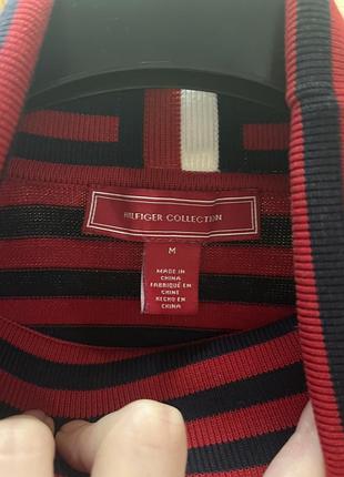 Светр-гольф hilfiger collection у смужку червоно-чорний розмір m