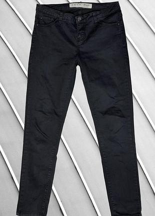 Жіночі джинси denim co l eu40 uk12 ua46 чорні скіні облягаючі стрейчеві еластичні вузькі штани денім з низькою посадкою skinny