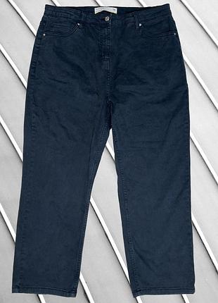 Женские джинсы next 2xl eu4469216 ua50 темно-синие мом с высокой посадкой стрейчевые эластичные укороченные брюки деним зауженные базовые повседневные